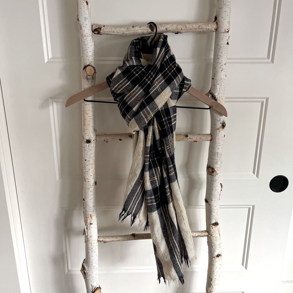 J Crew wool plaid scarf